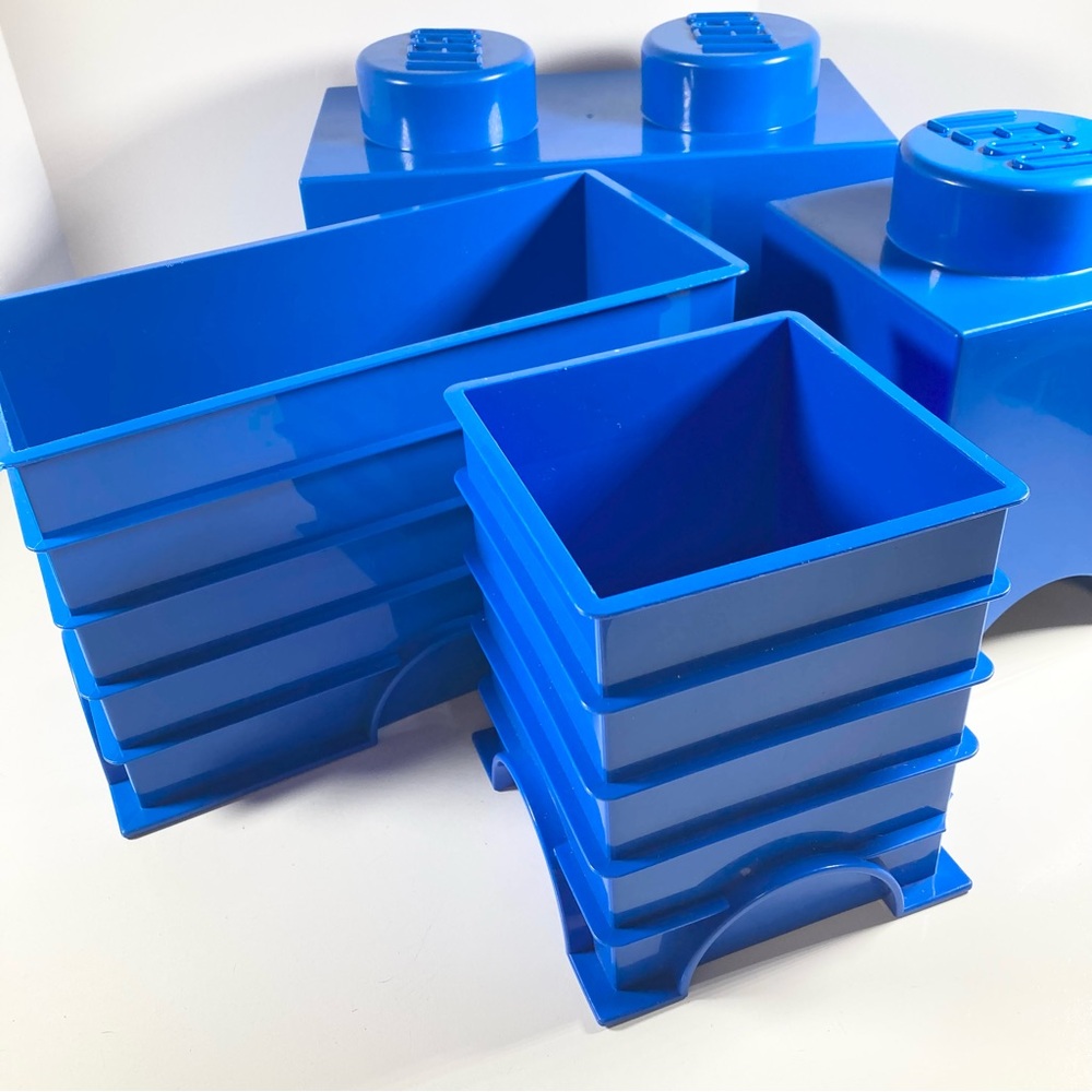 LEGO Blue Brick Storage Containers Lot of 2 - Picture 9 of 12
